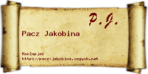 Pacz Jakobina névjegykártya